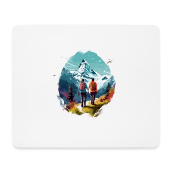 Zermatt, Matterhorn, Matterhorn, Wanderer - Mousepad (Querformat) - Weiß - Vorne