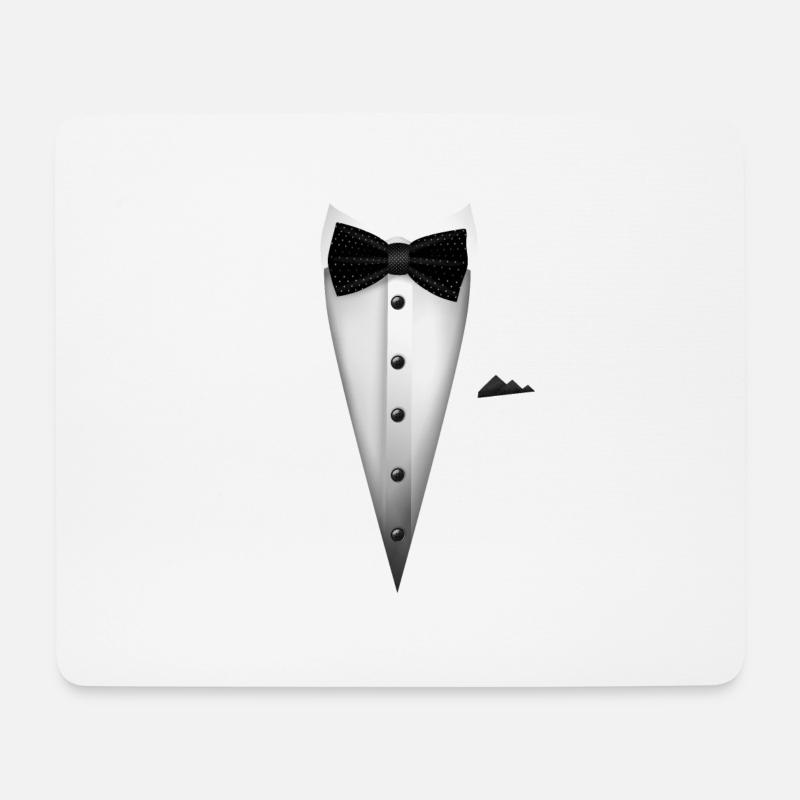 Smoking-Design mit Fliege für Hochzeiten und - Mousepad (Querformat) - Weiß