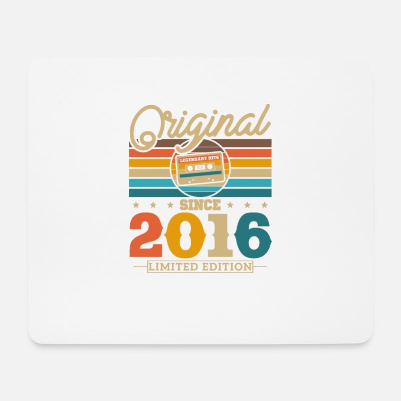 Retro Geburtstagsgeschenk 2016, 7/8 Jahre - Mousepad (Querformat) - Weiß