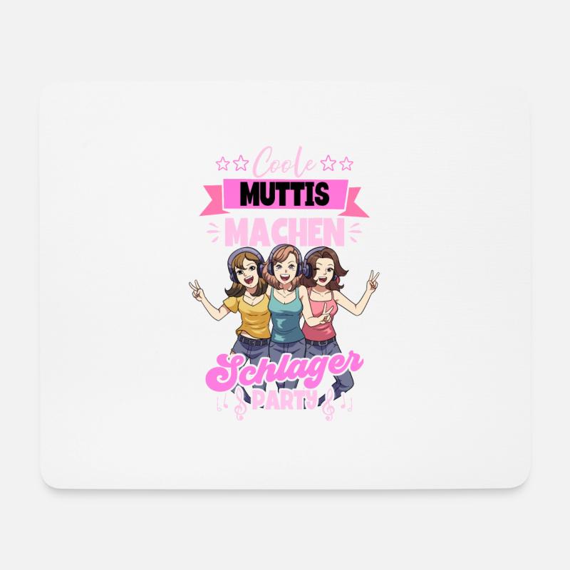 Coole Muttis Machen Schlagerparty - Mousepad (Querformat) - Weiß