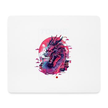 Tokio Asien 80er Japanischer Retro Drache Drachen - Mousepad (Querformat) - Weiß - Vorne