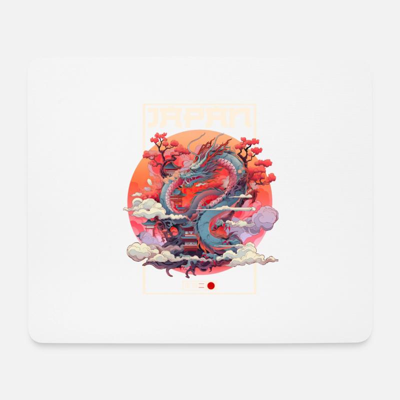 Tokio Asien 80er Japanischer Retro Drache Drachen - Mousepad (Querformat) - Weiß