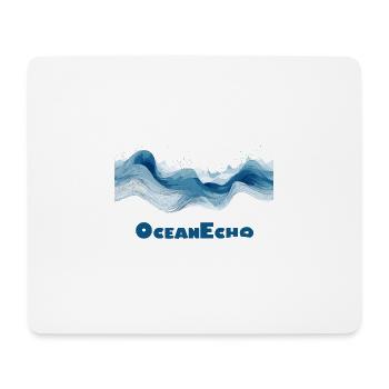 Wellenmotiv im Linienstil - OceanEcho - Mousepad (Querformat) - Weiß - Vorne