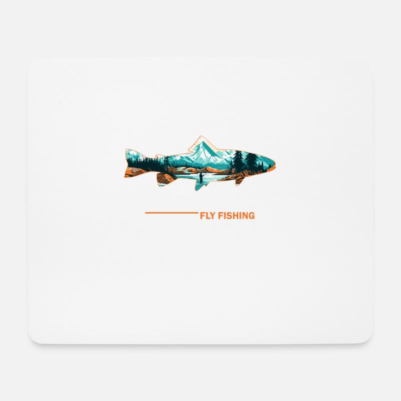 Fliegenfischen in Colorado inmitten der Rocky - Mousepad (Querformat) - Weiß