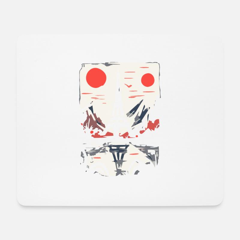 Japan Rote Sonne und Paris - Mousepad (Querformat) - Weiß