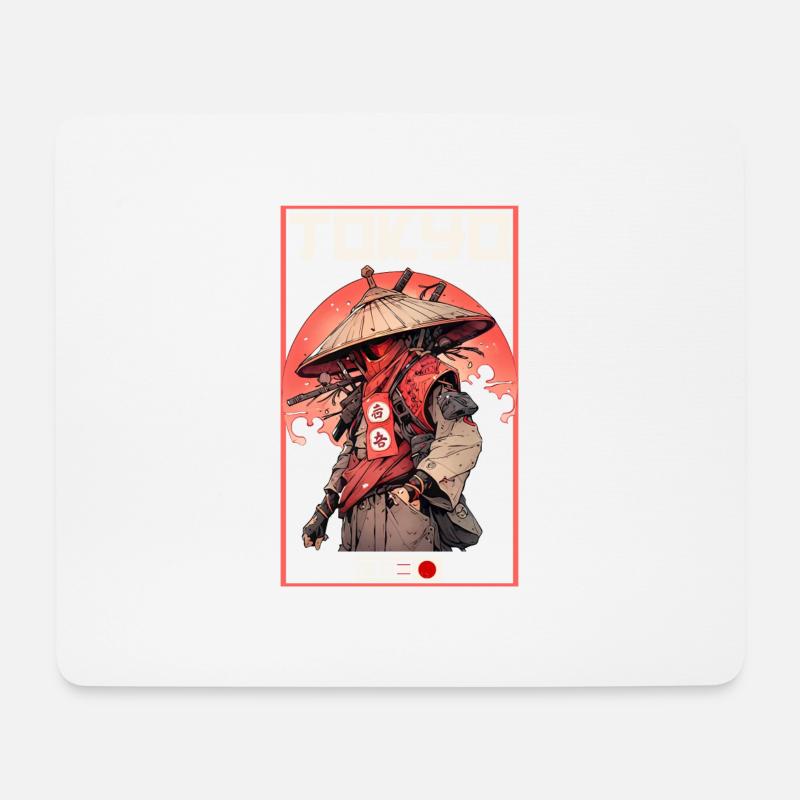 Asia 80s Japanese Retro Samurai Samurai - Mouse Pad (horizontal) - white