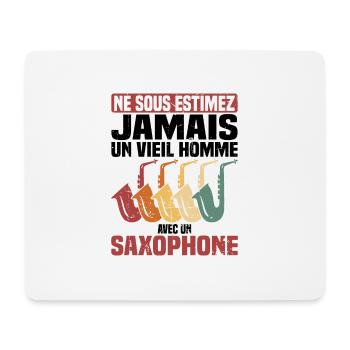 Un vieil homme avec un saxophone - Tapis de souris (format paysage) - blanc - Devant