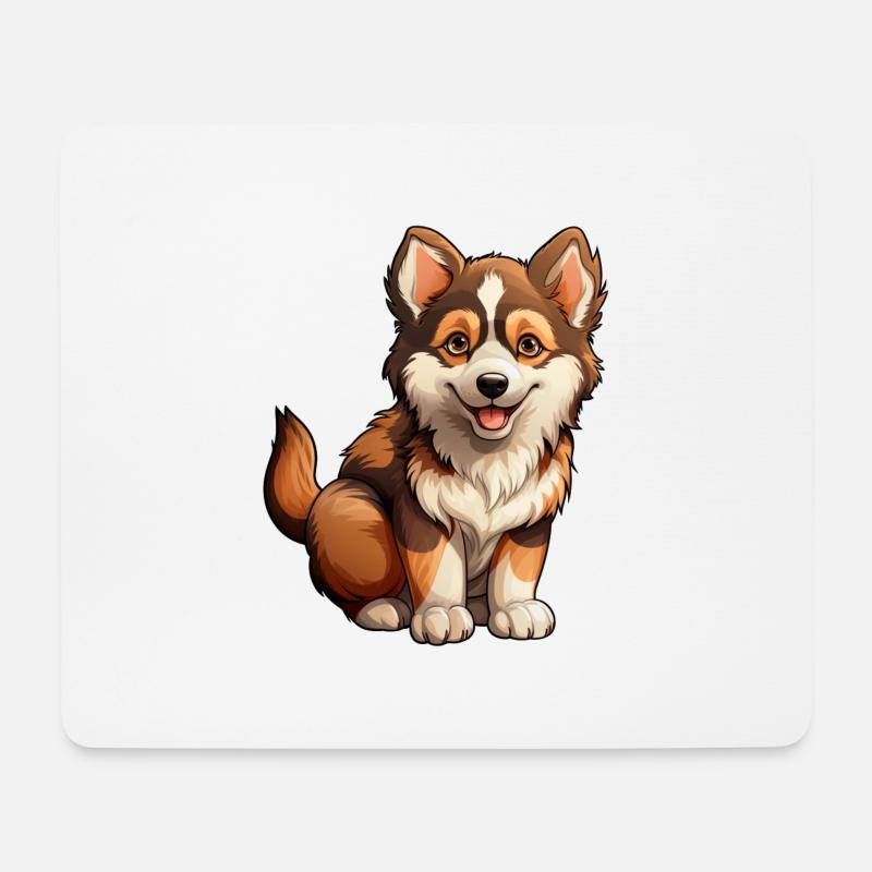 Kleiner brauner Husky - Mousepad (Querformat) - Weiß
