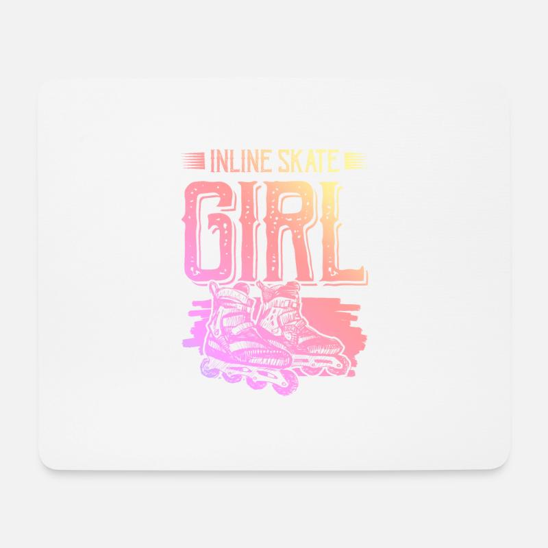skate inline mädchen - Mousepad (Querformat) - Weiß