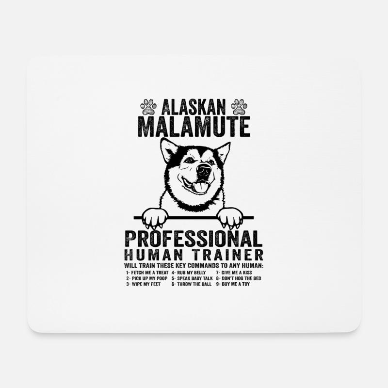 Alaskan Malamute Menschlicher Trainer Riese Alaskan - Mousepad (Querformat) - Weiß