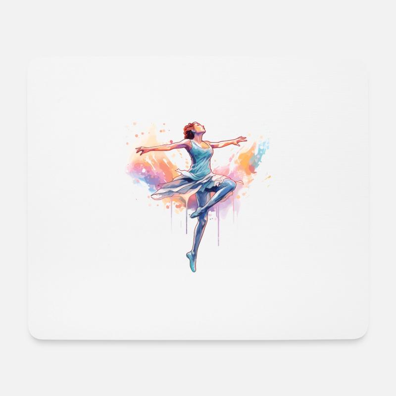 Elegante Tanzende Ballerina In - Mousepad (Querformat) - Weiß