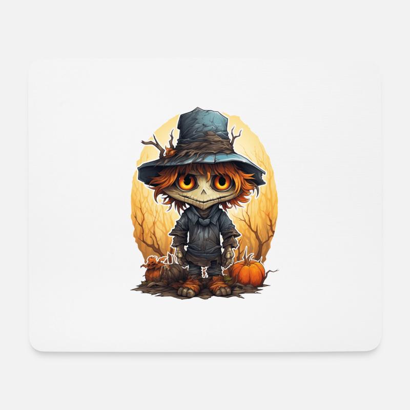 Scarecrow Halloween Cartoon Scary Scarecrow - Mousepad (Querformat) - Weiß