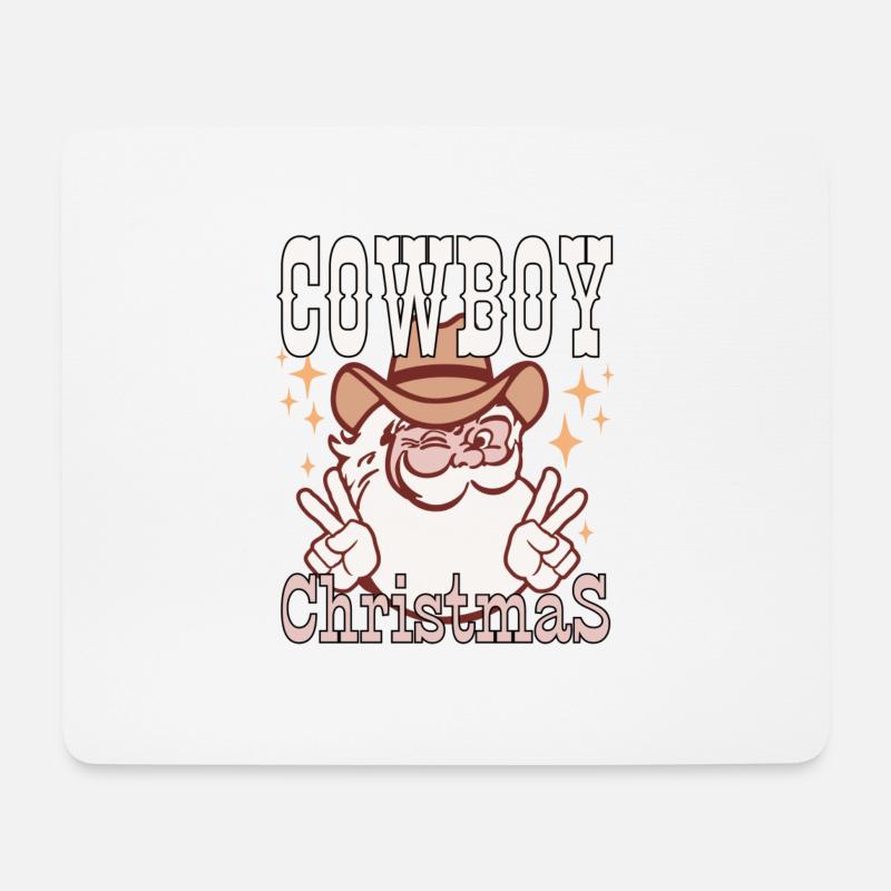 Cowboy Weihnachten - Mousepad (Querformat) - Weiß