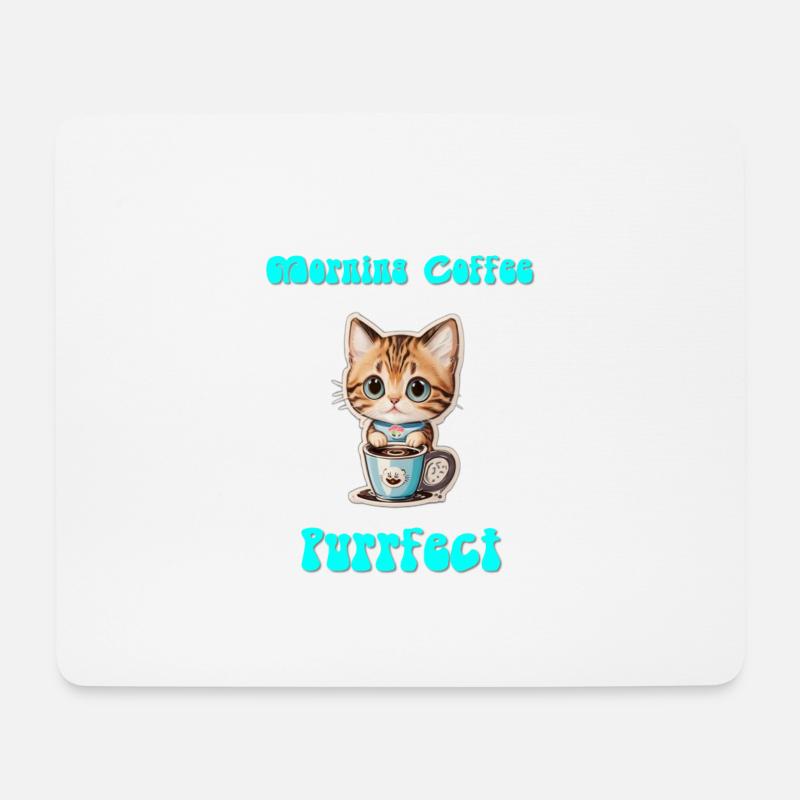 kitten coffee - Mousepad (Querformat) - Weiß