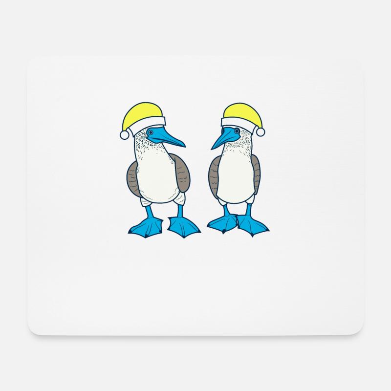 Blaufusstölpel Weihnachten - Mousepad (Querformat) - Weiß