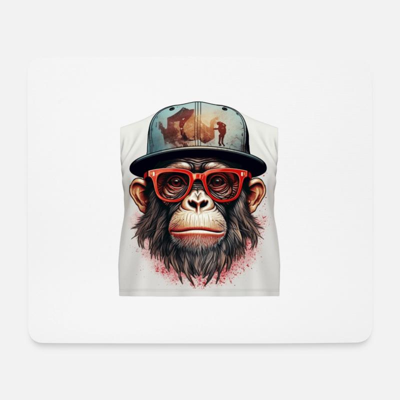 Monkey Geek - Mouse Pad (horizontal) - white