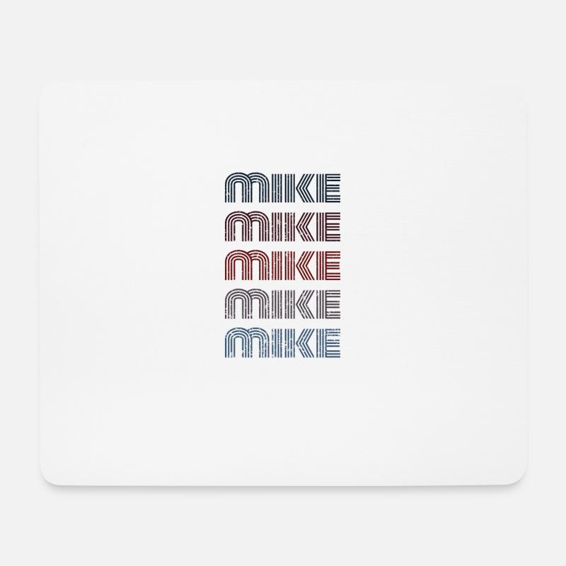 70er Retro Name Vintage Personalisieres Mike - Mousepad (Querformat) - Weiß