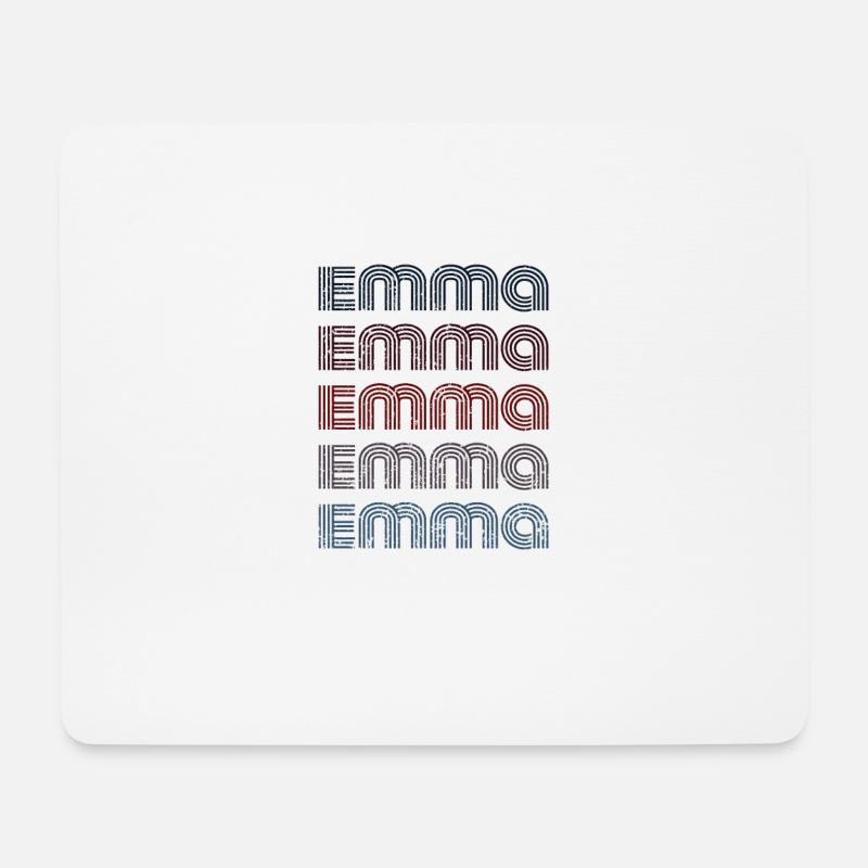 70er Retro Name Vintage Personalisieres Emma - Mousepad (Querformat) - Weiß