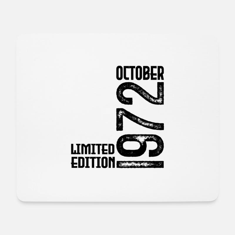 Oktober 1972 Jubiläumsgeschenk. Oktober 1972. - Mousepad (Querformat) - Weiß