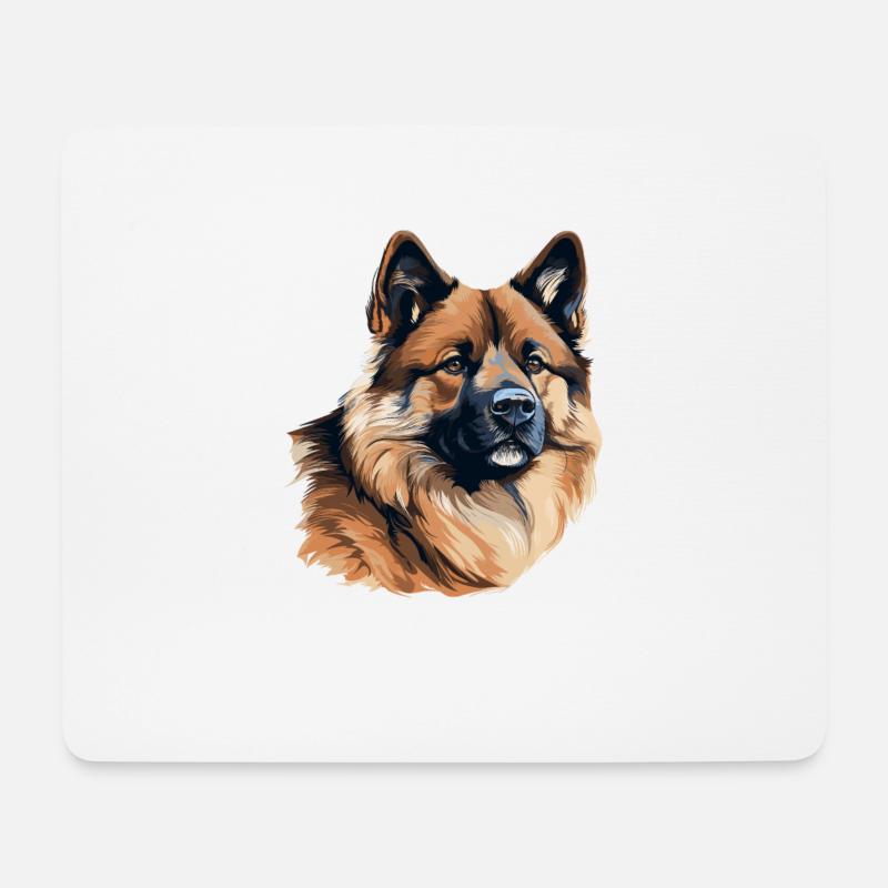 Hund American Akita - Mousepad (Querformat) - Weiß