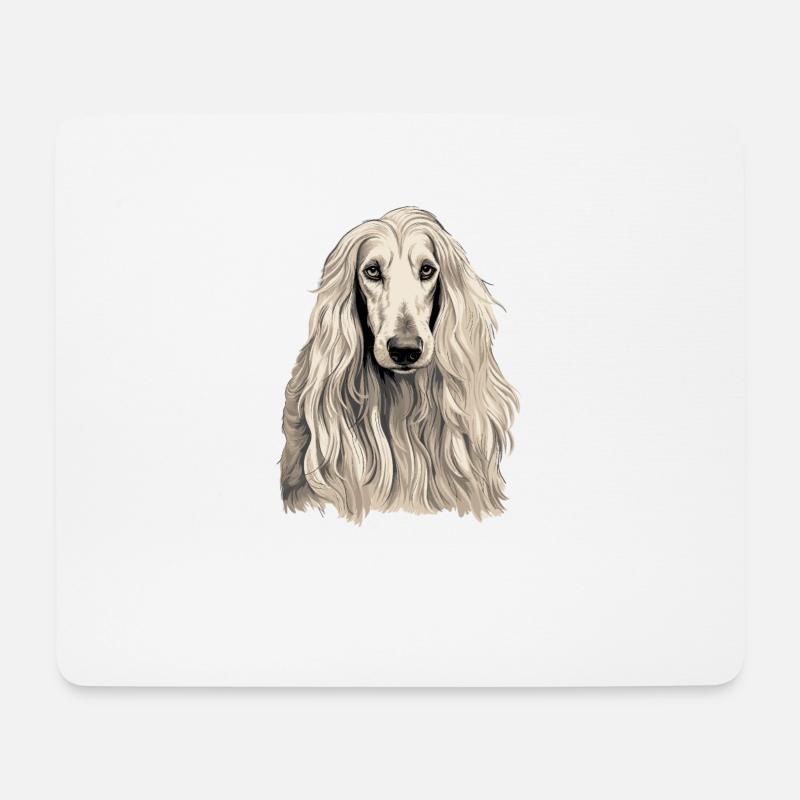 Hund Afghanischer Windhund - Mousepad (Querformat) - Weiß