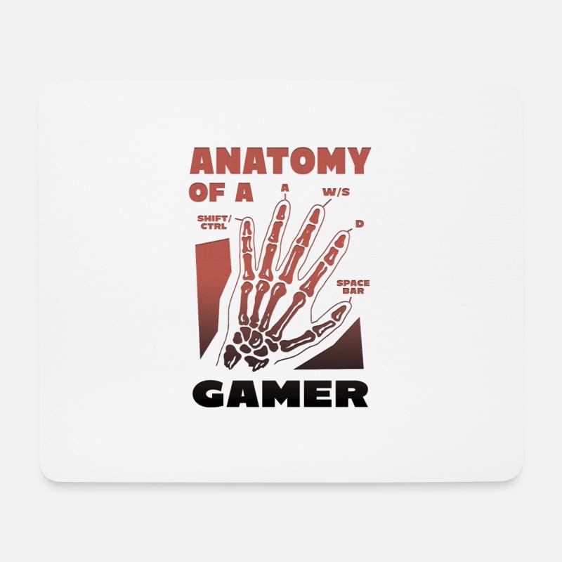 Anatomie eines Gamers Lustig - Mousepad (Querformat) - Weiß