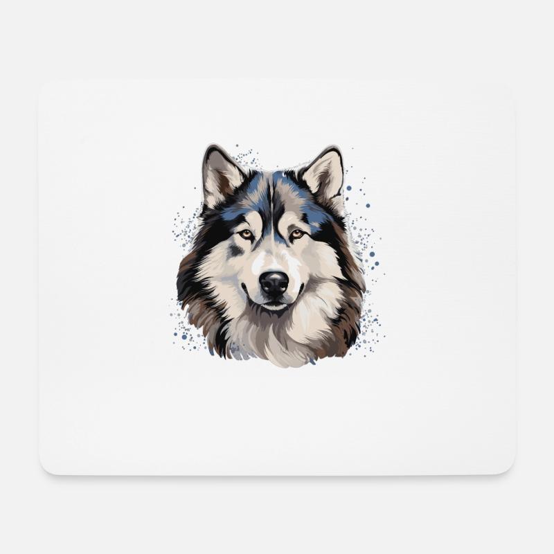 Hund Alaskan Malamute - Mousepad (Querformat) - Weiß