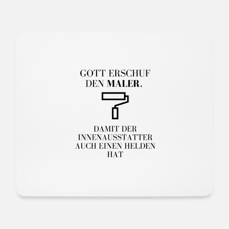 Maler gegen Innenausstatter - Mousepad (Querformat) - Weiß