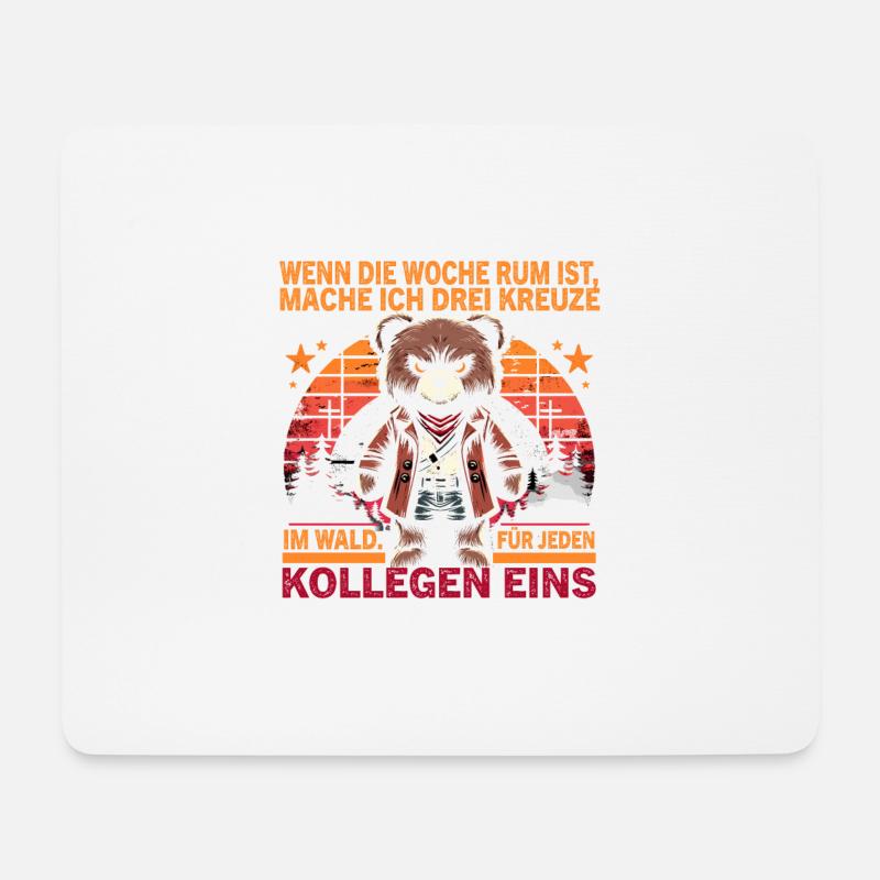 Wenn die Woche rum ist mache ich drei Kreuze - Mousepad (Querformat) - Weiß
