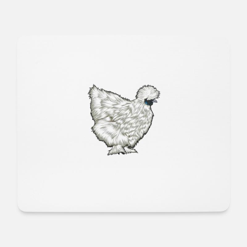 Seidenhuhn - Mousepad (Querformat) - Weiß