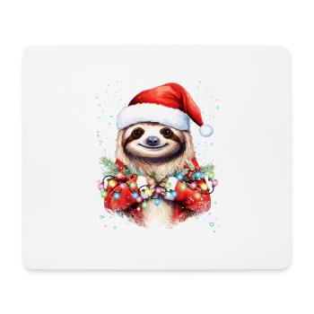 Faultier Weihnachtskunst, niedliches und lustiges Faultier - Mousepad (Querformat) - Weiß - Vorne