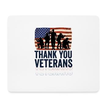 Patriotic THANK YOU VETERANS and Soldiers - Mouse Pad (horizontal) - white - Front