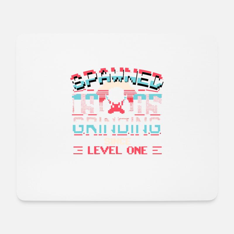 Spawned 1985 Grinding Since Level One Funny Gamer - Mouse Pad (horizontal) - white