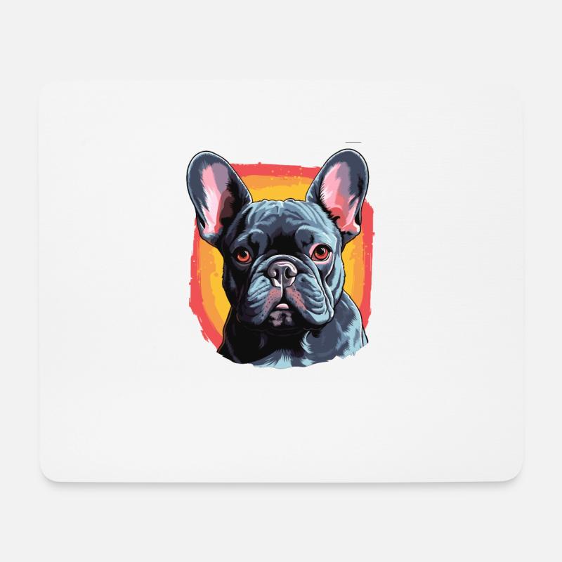 Hund French Bulldog - Mousepad (Querformat) - Weiß