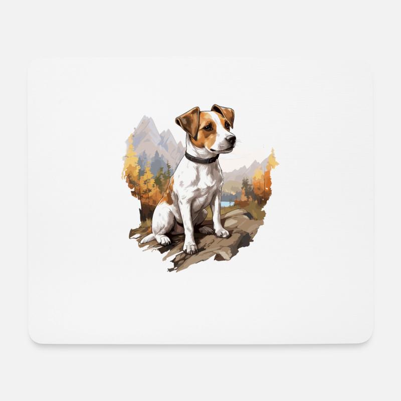 Hund Jack Russell - Mousepad (Querformat) - Weiß