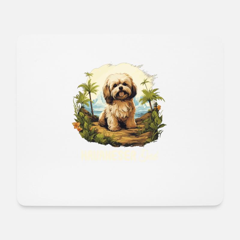 Hund Havaneser - Mousepad (Querformat) - Weiß