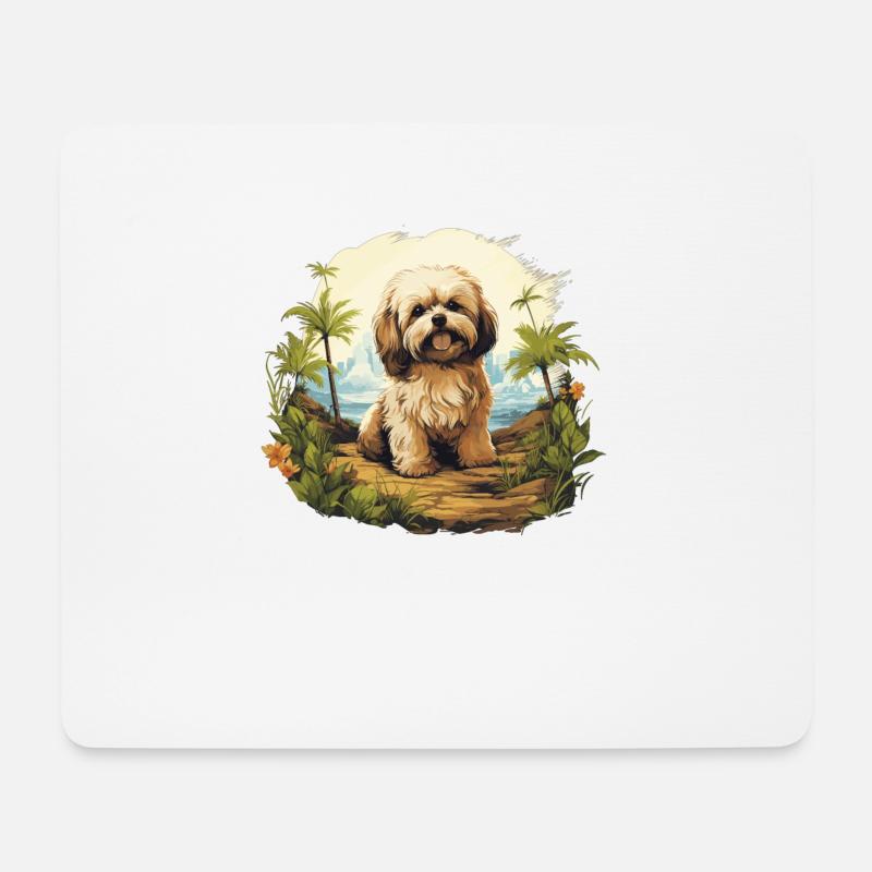 Hund Havaneser - Mousepad (Querformat) - Weiß