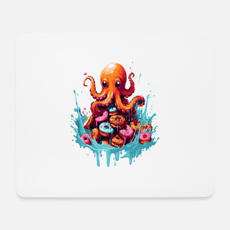 Der Oktopus Donut - Mousepad (Querformat) - Weiß