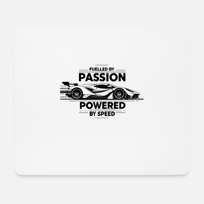 Angetrieben von Leidenschaft Angetrieben von Geschwindigkeit - Mousepad (Querformat) - Weiß