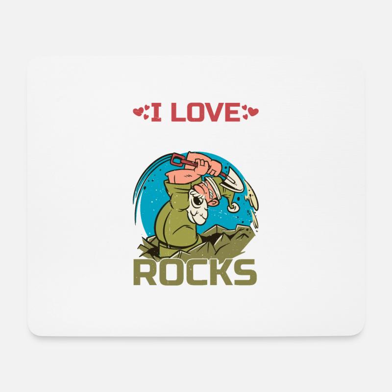 I Love Banging Rocks 2 - Mousepad (Querformat) - Weiß