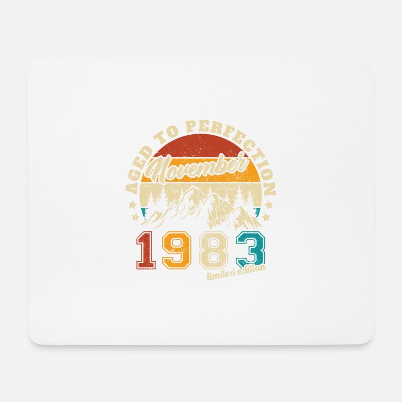 Vintage-Geburtstagsgeschenk November 1983 - Mousepad (Querformat) - Weiß