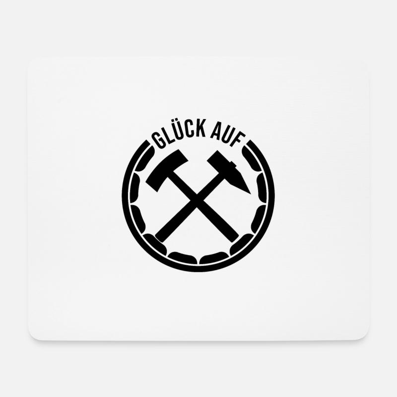 Glück auf Erzgebirge Bergbau - Mousepad (Querformat) - Weiß