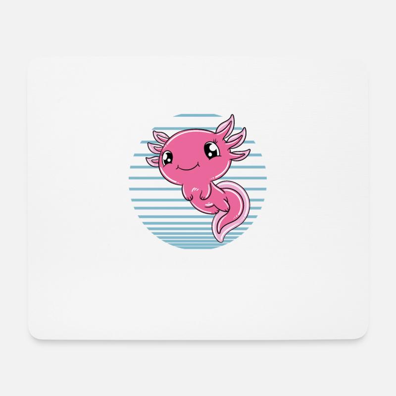 Süßes Axolotl Lustiges Axolotl - Mousepad (Querformat) - Weiß