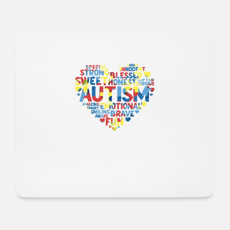 Unterschiedliches Autismus-Bewusstseins-Herz - Mousepad (Querformat) - Weiß
