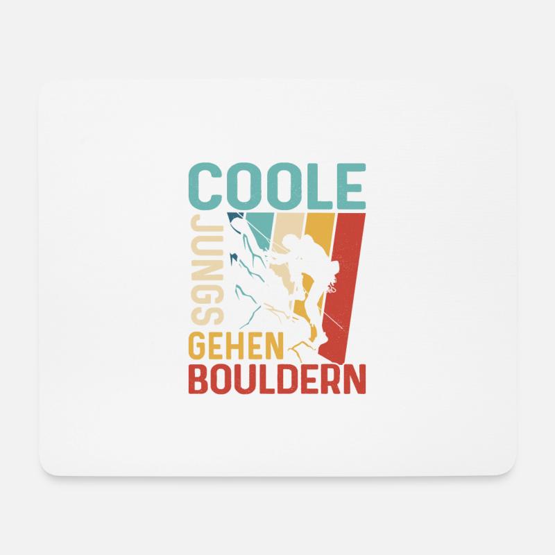 Coole Jungs Gehen Bouldern Klettern Boulder - Mousepad (Querformat) - Weiß