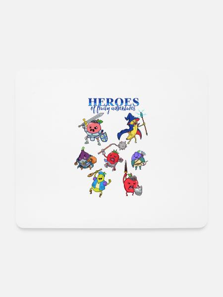Heroes of fruity adventures - Cartoon Früchte - Mousepad (Querformat) - Weiß