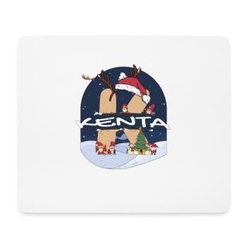 Impressionnant Kenta nom w chapeau de père Noël dans le thème de Noël - Tapis de souris (format paysage) - blanc - Devant