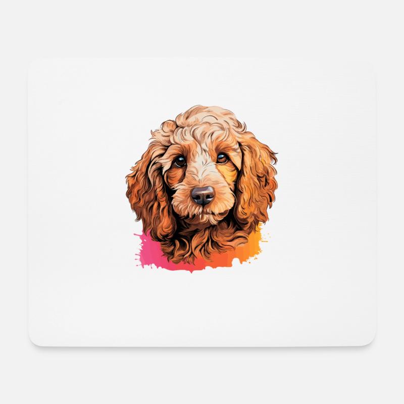 Pudel - Mousepad (Querformat) - Weiß