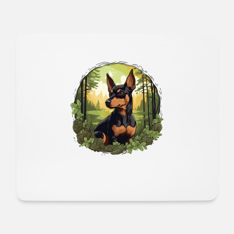 Pinscher - Mousepad (Querformat) - Weiß
