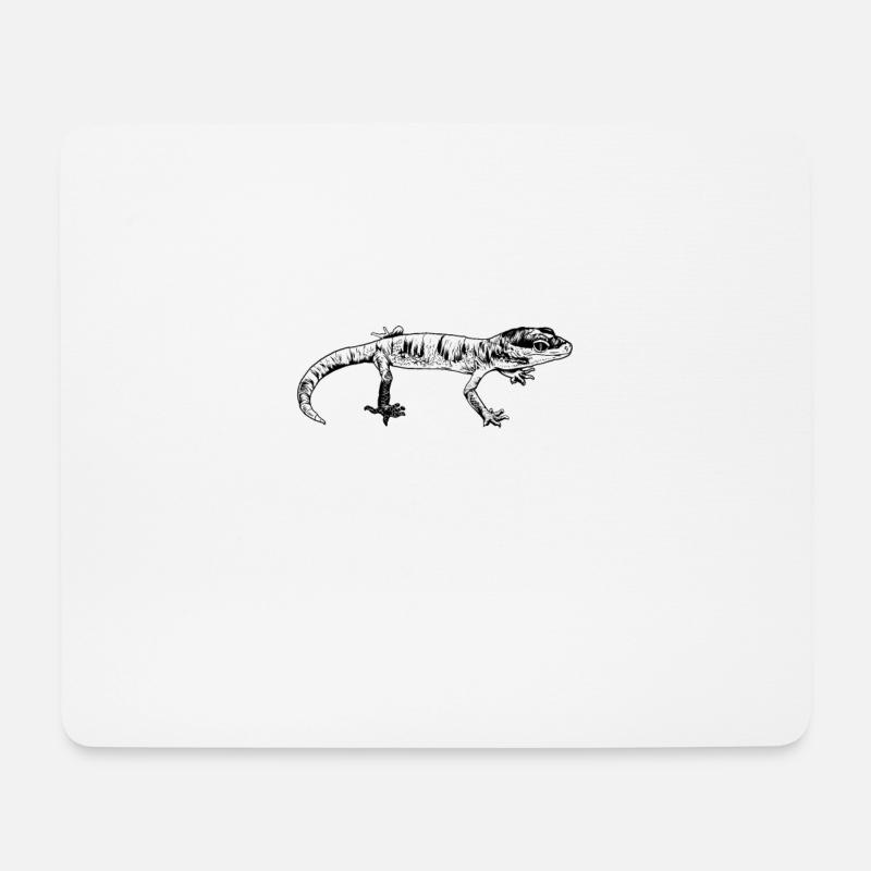 Strichzeichnung - Gecko - Mousepad (Querformat) - Weiß